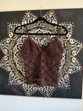 aerie Chocolate Brown Lace Camisole